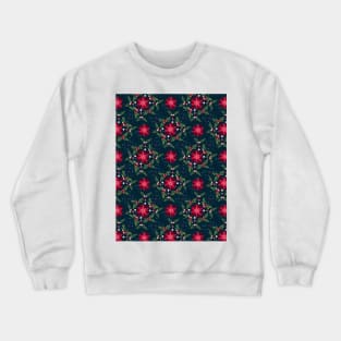 Poinsettia floral pattern Crewneck Sweatshirt